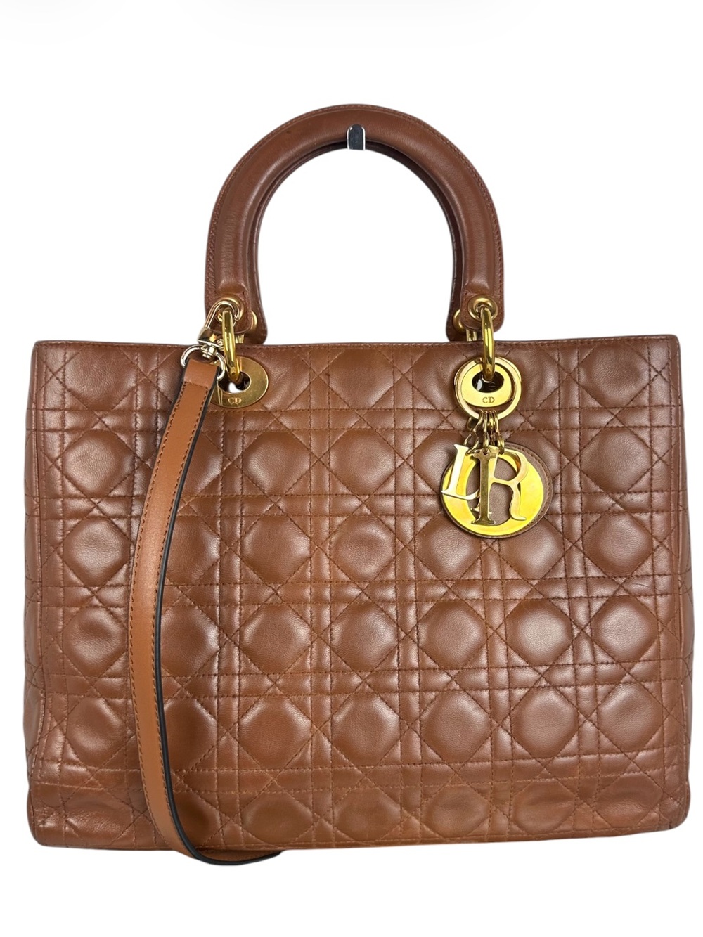LADY DIOR LEATHER TOTE BAG